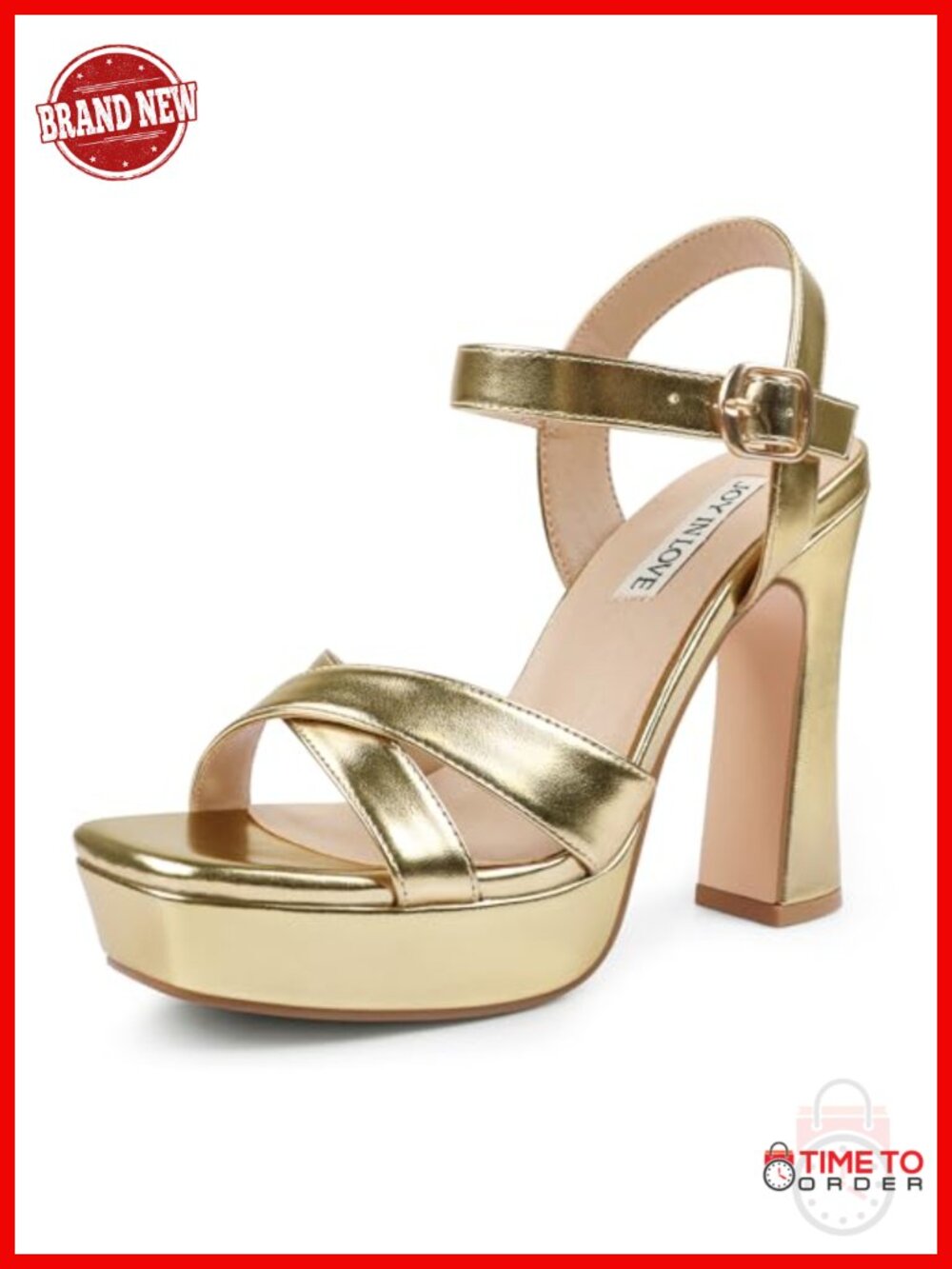 Womens 4.5in Chunky Block Heel Platform Sandals Ankle Strap Wedding Party